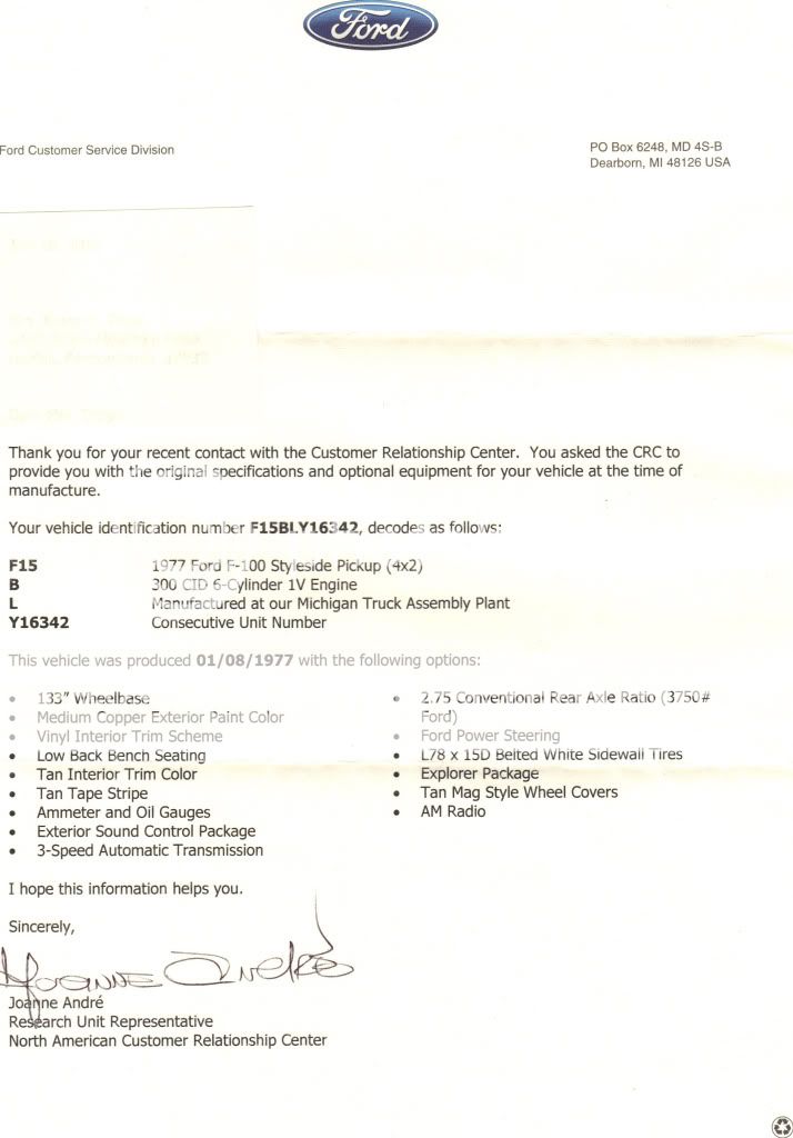 how where can i find what my trucks original selling price ford ford truck build sheet